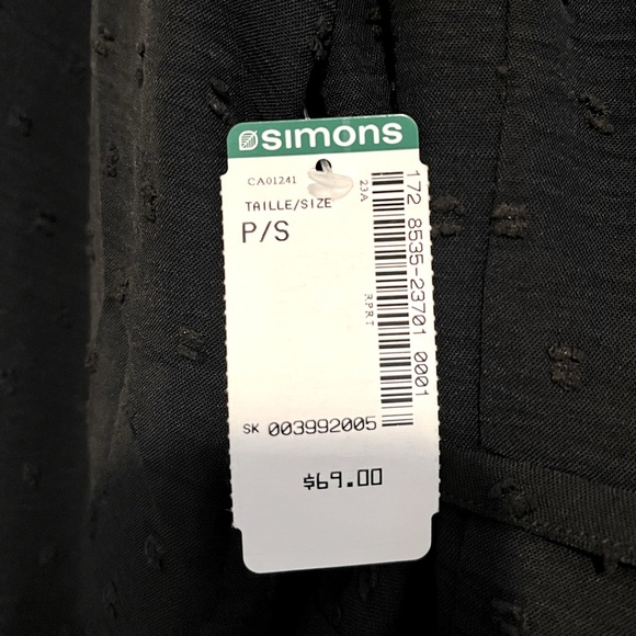 SIMONS Black Wrap Dress Long Sleeve - Picture 3 of 4